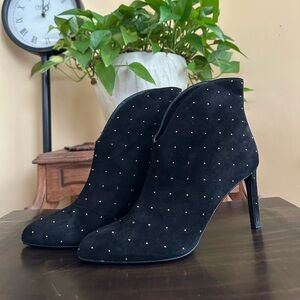 L.K. Bennett Dorina Suede Bootie Black Women Size 38 EU US SIZE 7.5 !some wear!